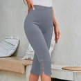 thumbnail image 1 of LIBRCLO Womens Yoga Pants Capri Leggings Elastic Waist Slim Fit Casual Pants Gym Capris Gray 3XL, 1 of 8