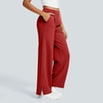thumbnail image 1 of LIBRCLO Womens Yoga Pants with Pockets High Waist Classic Fit Casual Pants Red S, 1 of 6