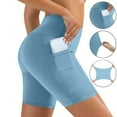 thumbnail image 1 of LIBRCLO Womens Yoga Shorts High Waist Athletic Leggings With Pockets Workout Out Fitness Running Yoga Shorts, 1 of 8