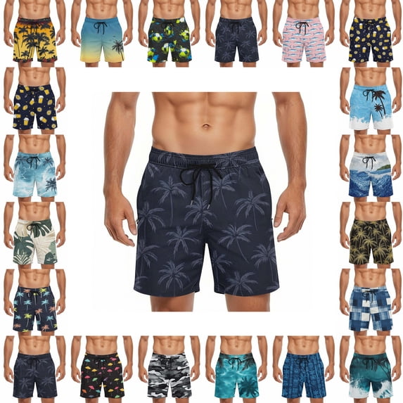 LIBRCLO Mens Swim Trunks Quick Dry Fashion Printing Board Shorts Casual Lightweight Breathable Summer Beach Bathing Suit with Pockets and Drawstring