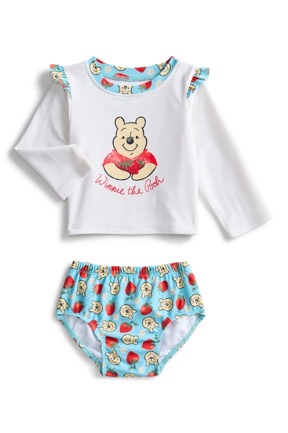 Character Baby Girl Rash Guard and Diaper Cover Swim Set, 2-Piece, Size 0-12M
