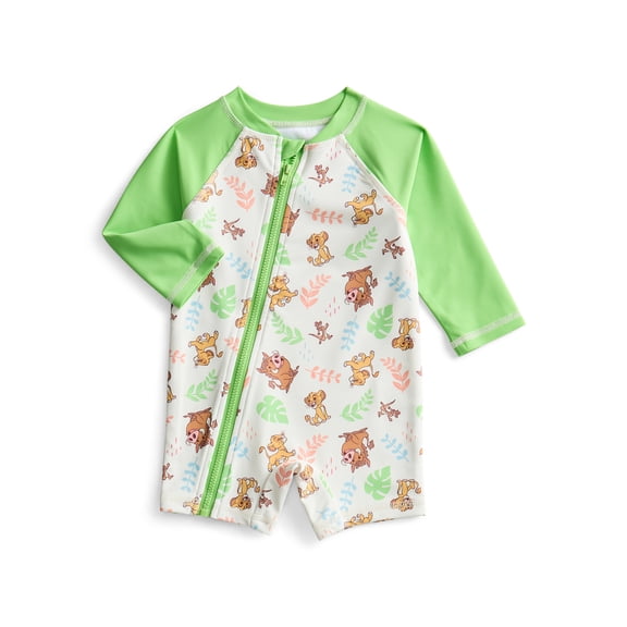 The Lion King Baby Boys One Piece Rashguard Swimsuit with UPF 50, Sizes 0M-12M