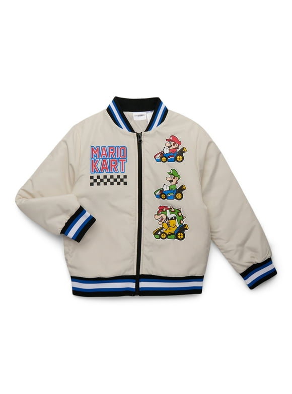 Mario Kart Boys Bomber Jacket, Sizes 4-12