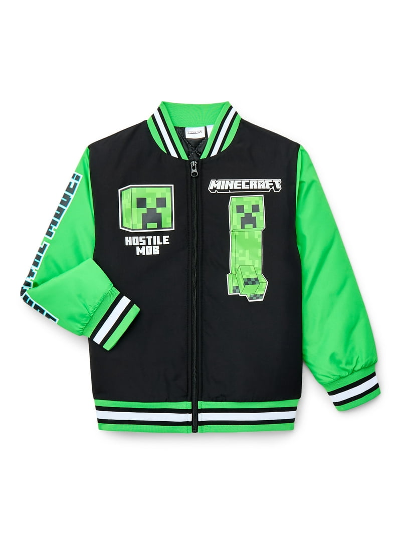 Minecraft Boys Graphic Bomber Jacket, Sizes 4-12