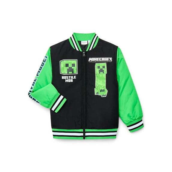 Minecraft Boys Graphic Bomber Jacket, Sizes 4-12