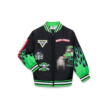 Monster Jam Boys Graphic Bomber Jacket, Sizes 4-12