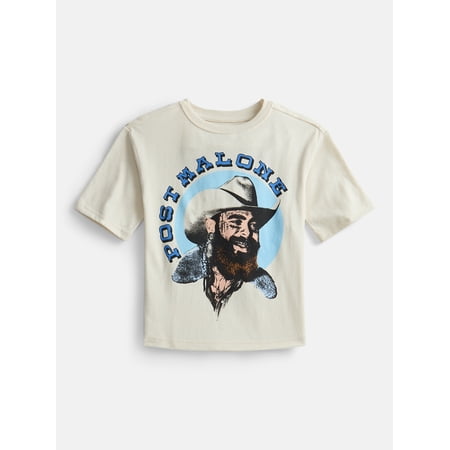 Blink-182 Post Malone Boy’s Retro Graphic Crewneck Tee with Short Sleeves, Sizes 4-18