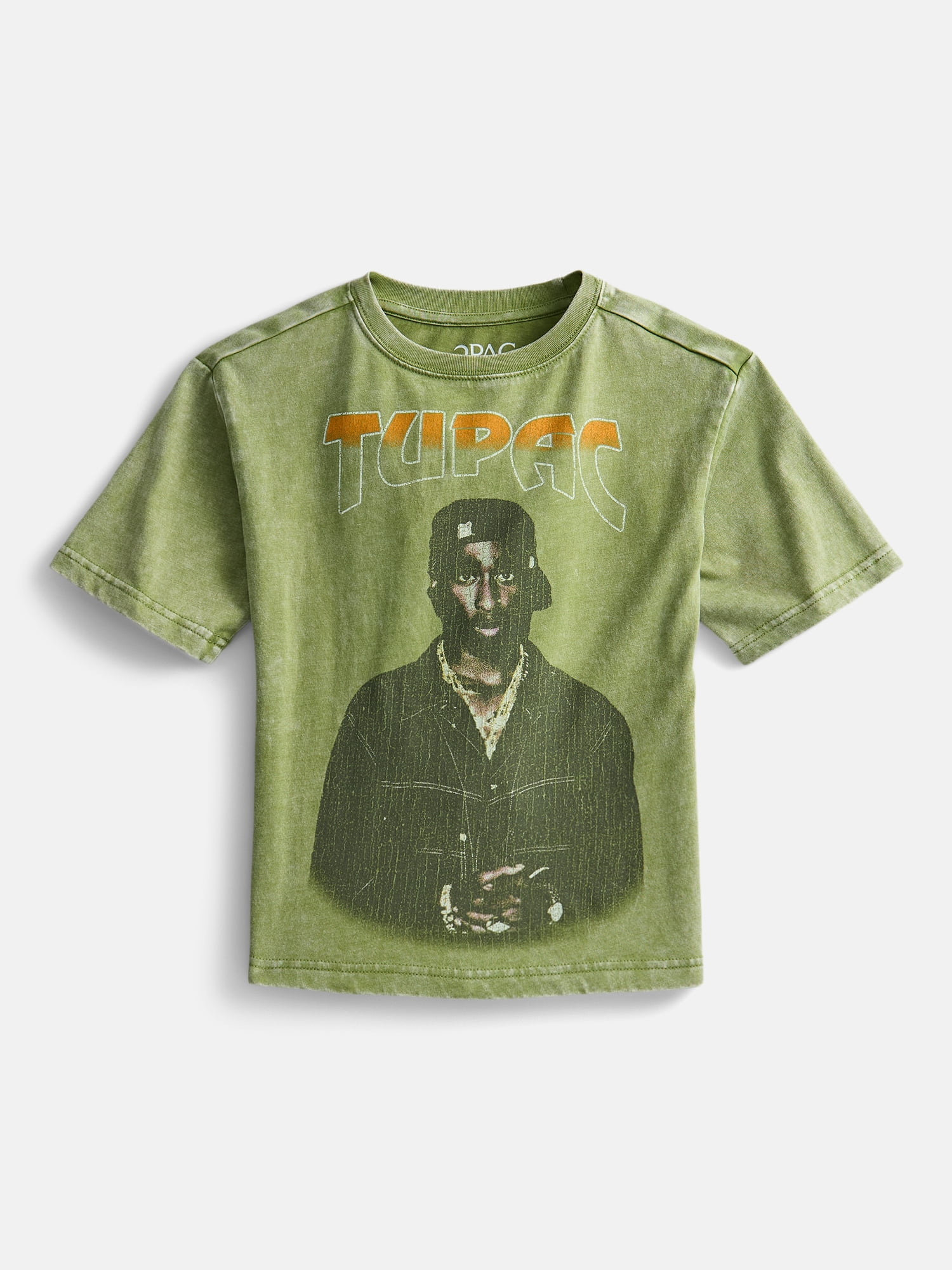 Tupac Boys Mineral Washed Retro Graphic Tee with Short Sleeves, Sizes 4 ...