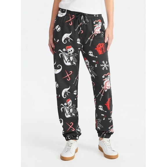 Disney The Nightmare Before Christmas Women's Graphic Print Joggers, Sizes XXS-XXL