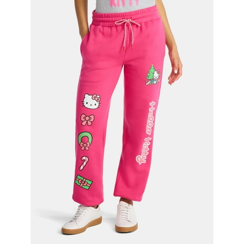 Women's Holiday Graphic Jogger Pants with Drawstring Waist, Sizes XXS–XXL