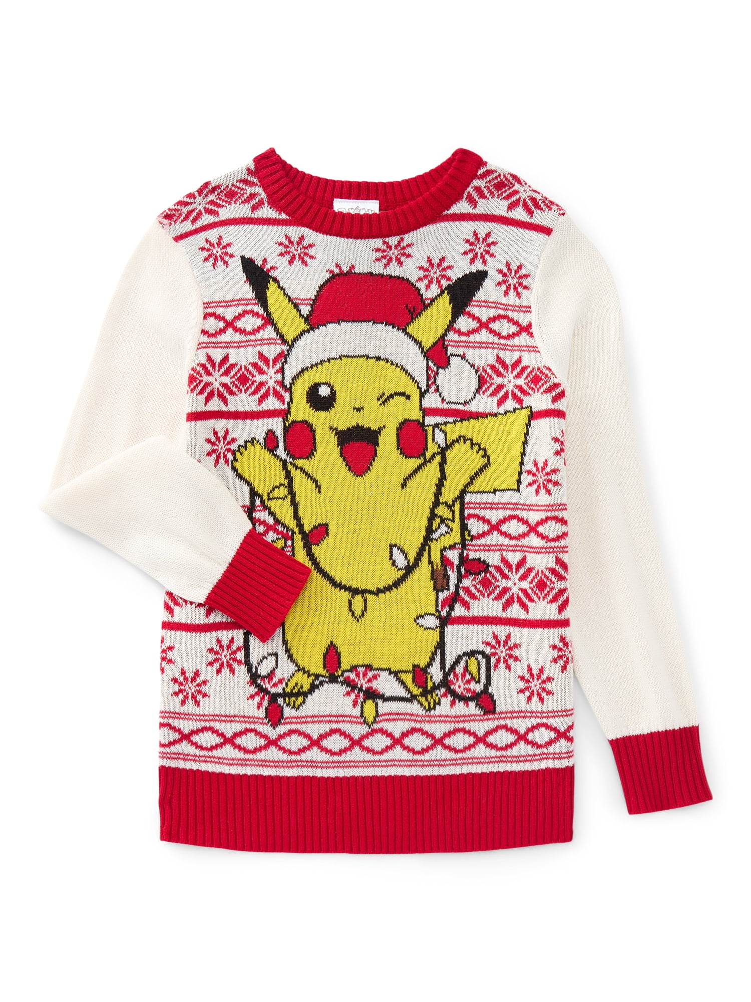 Pokemon Little and Big Boys' Pikachu Christmas Sweater, Sizes 4-18