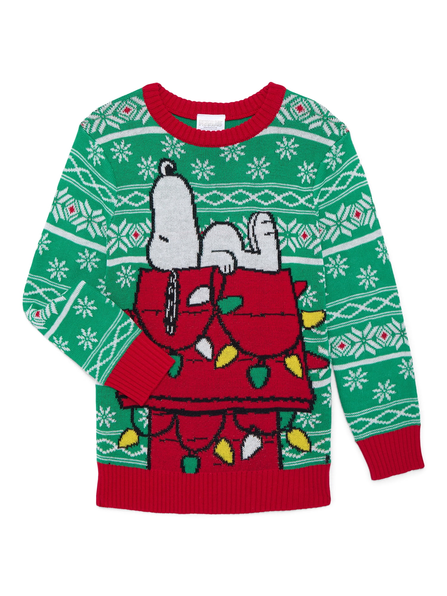 Peanuts Snoopy Little Boys and Big Boys Holiday Sweater, Sizes 4-18