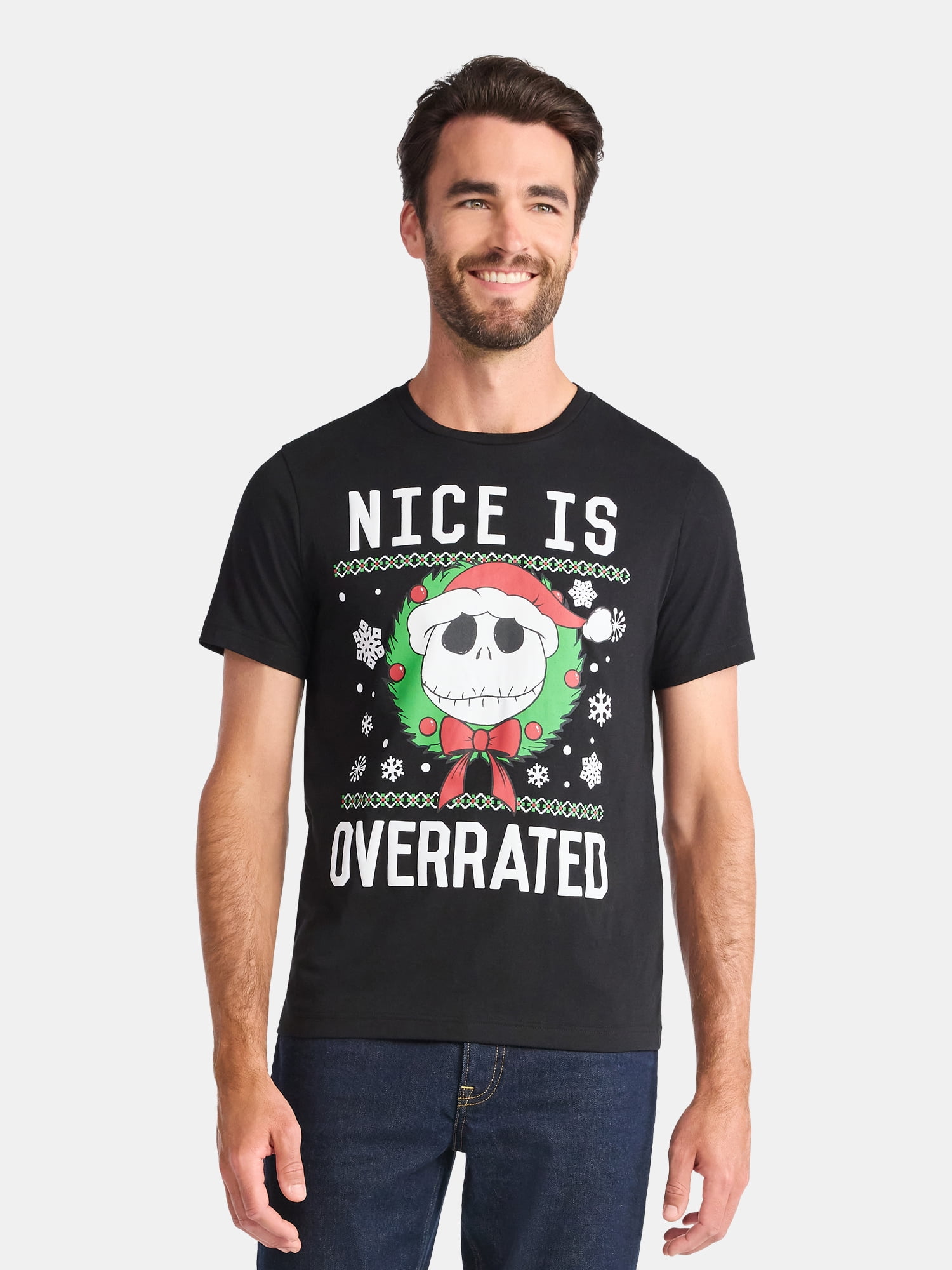 Nightmare Before Christmas Men's and Big Men's Christmas Graphic Tee, Sizes XS-3XL