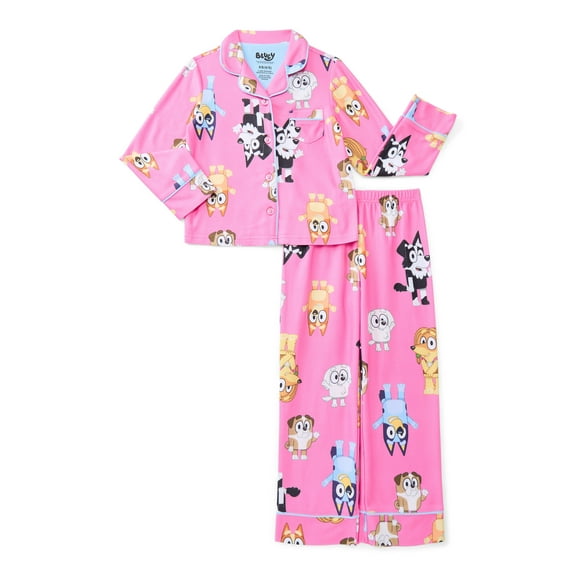 Bluey Girls Coat and Pants Pajama Set, 2-Piece, Sizes 4-12