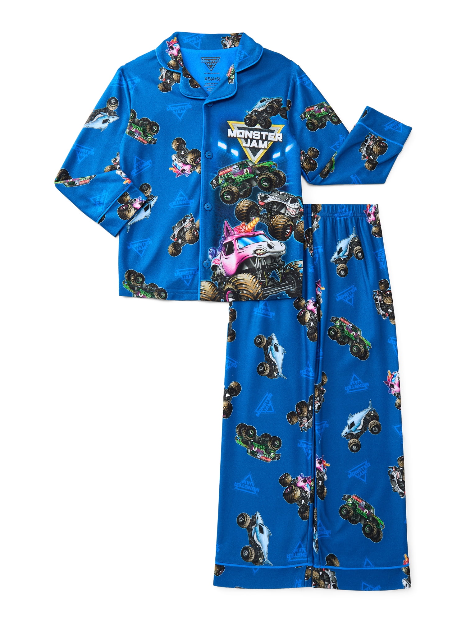 Monster Jam Boys Coat and Pants Pajama Set, 2-Piece, Sizes 4-12