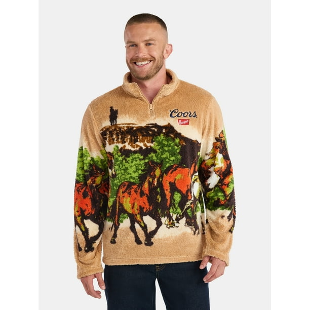 Coors Men's and Big Men's Scenic Print Fleece Quarter Zip Jacket