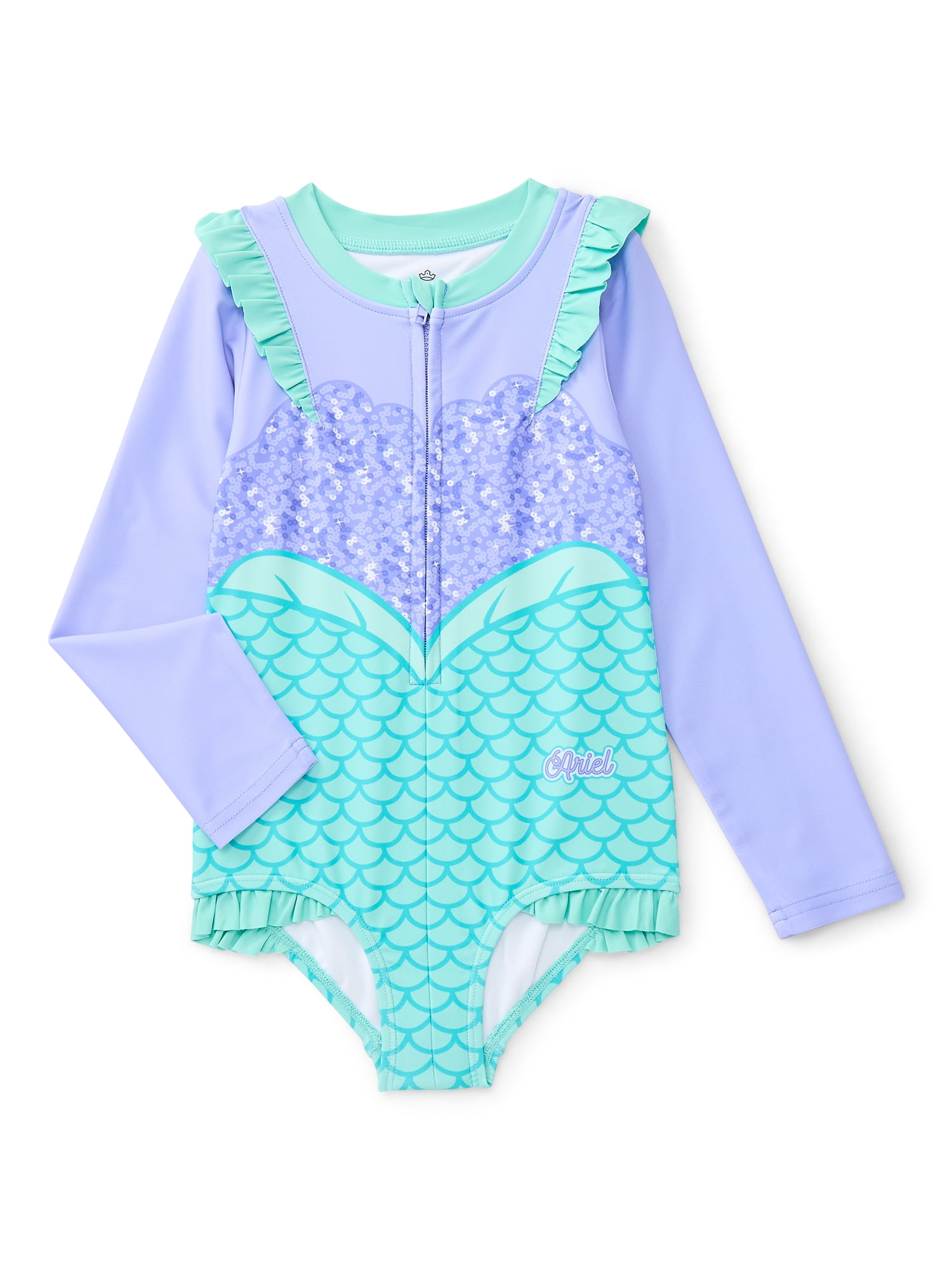 Character Toddler Girl Cosplay One- Piece Zip Swimsuit, Sizes 2T-5T