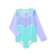 Character Toddler Girl Cosplay One- Piece Zip Swimsuit, Sizes 2T-5T
