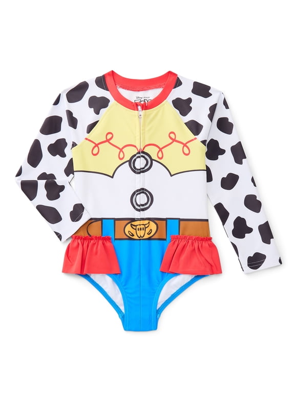 Character Toddler Girl Cosplay One- Piece Zip Swimsuit, Sizes 2T-5T