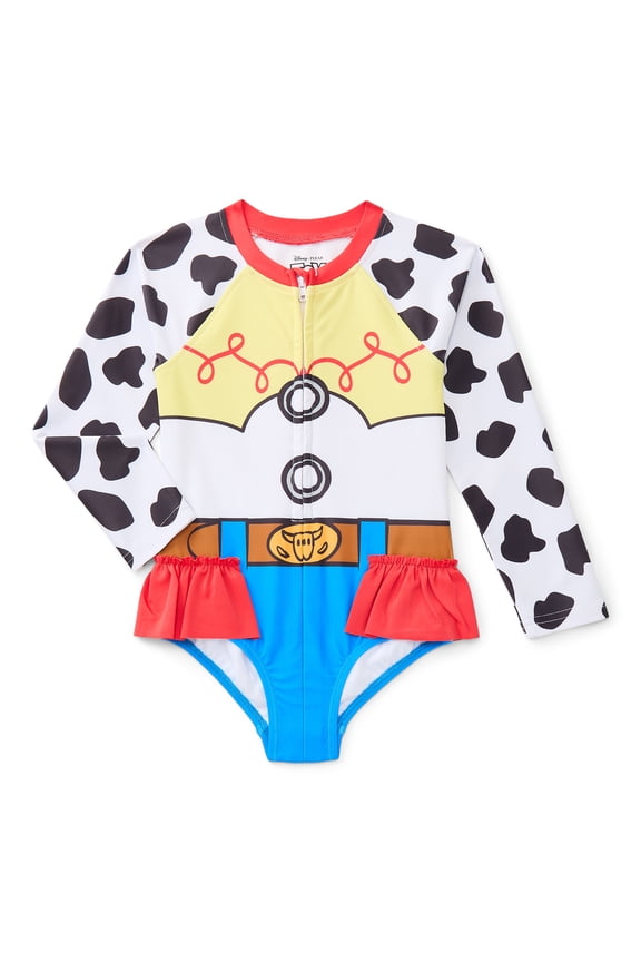 Character Toddler Girl Cosplay One- Piece Zip Swimsuit, Sizes 2T-5T