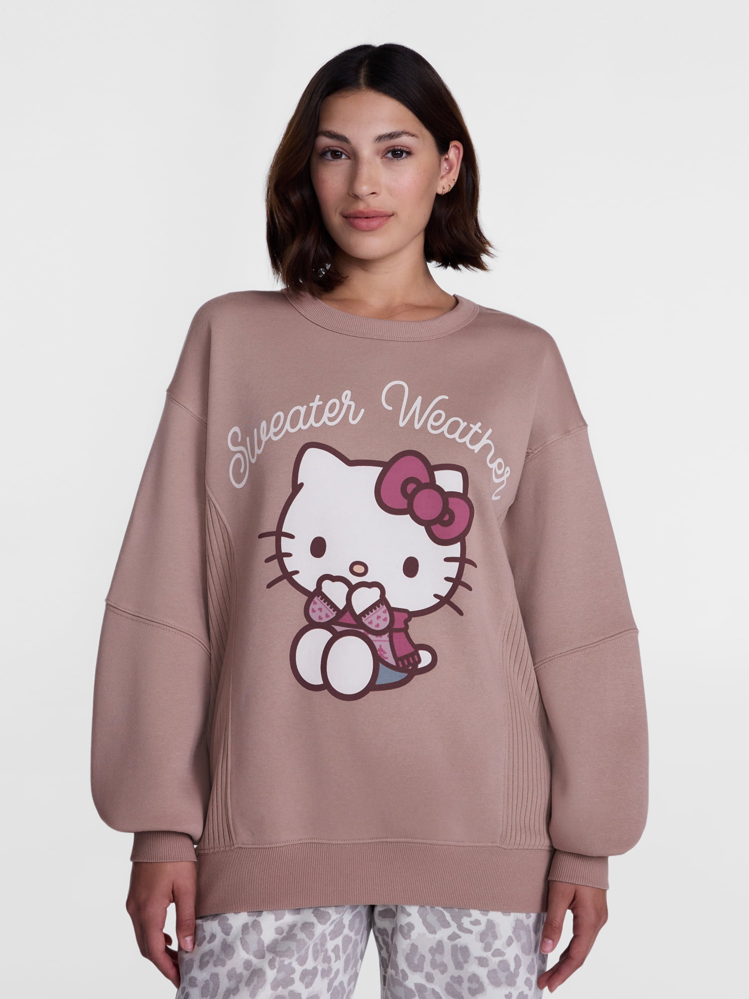Hello Kitty Women's Graphic Sleep Top with Long Sleeves, Sizes XS-3XL