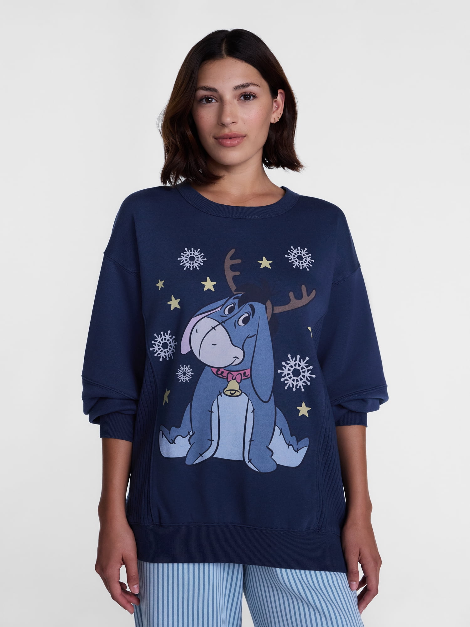 Winnie The Pooh Women's Eeyore Graphic Sleep Top with Long Sleeves, Sizes XS-3XL