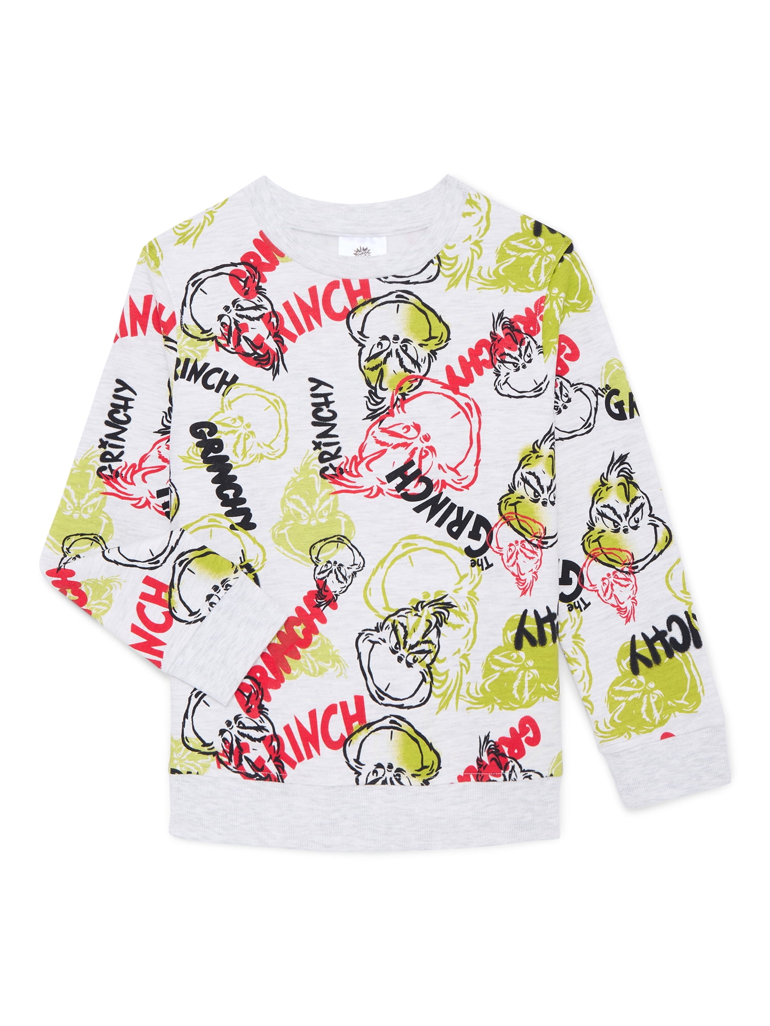Dr Seuss Painted Grinch Little Boys and Big Boys Graphic Sweatshirt, Sizes 4-18