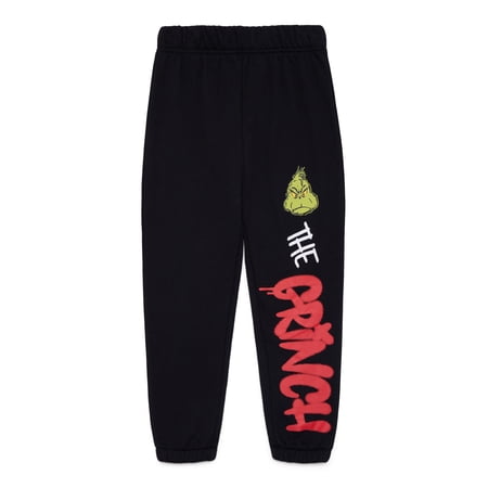 Dr. Seuss Grinch Little and Big Boys' Graffiti Graphic Jogger Pants, Sizes 4-18