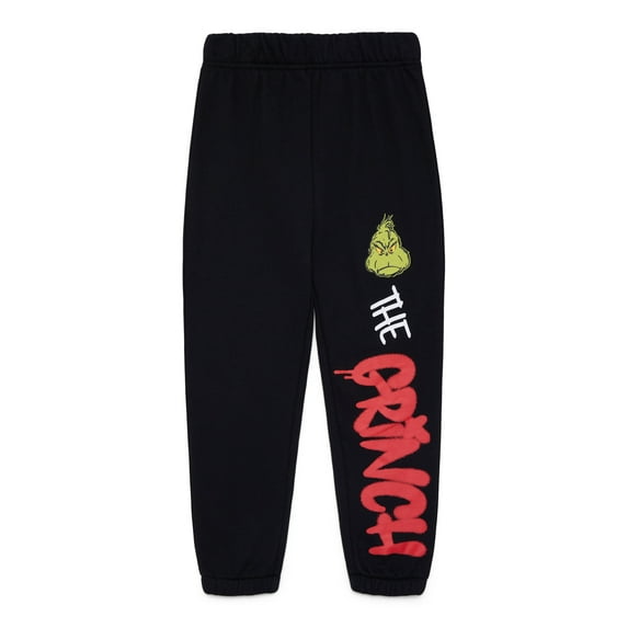 Dr. Seuss Grinch Little and Big Boys' Graffiti Graphic Jogger Pants, Sizes 4-18