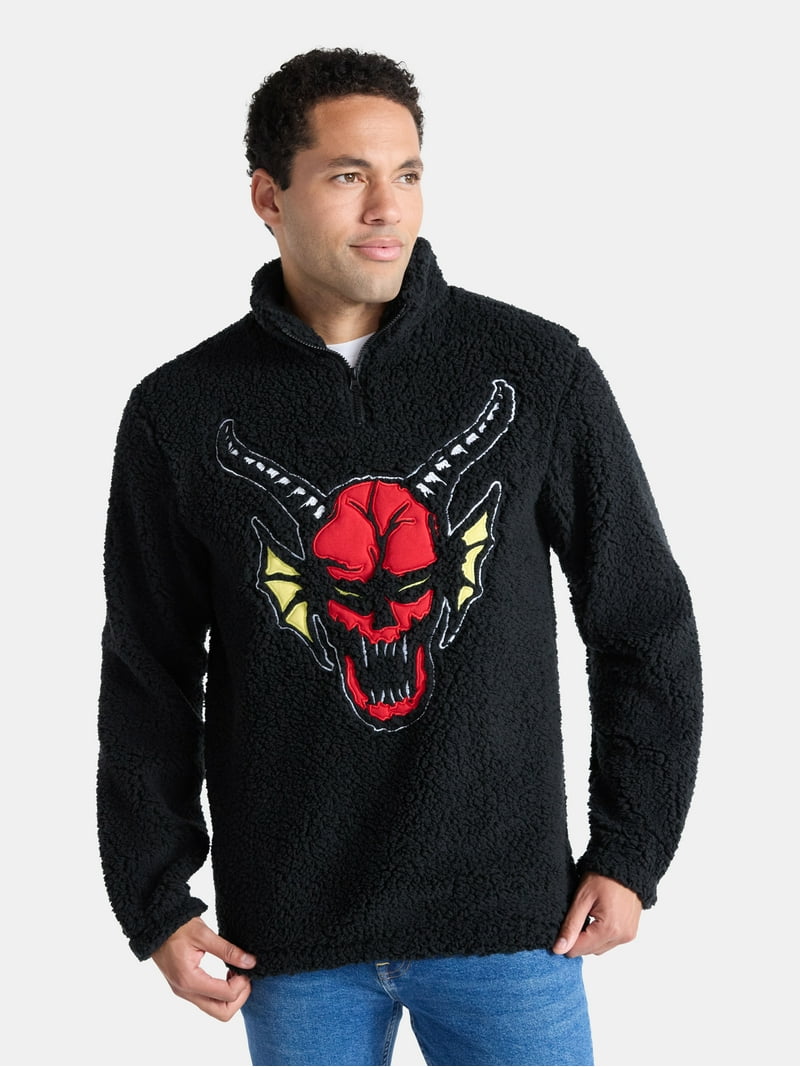 Netflix Stranger Things Men's and Big Men's Plush Fleece Quarter