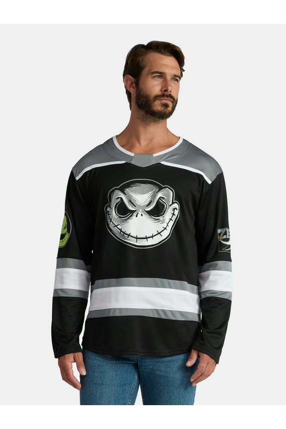 Disney's The Nightmare Before Christmas Men's & Big Men's Jack Skellington Hockey Jersey, Sizes XS-3XL