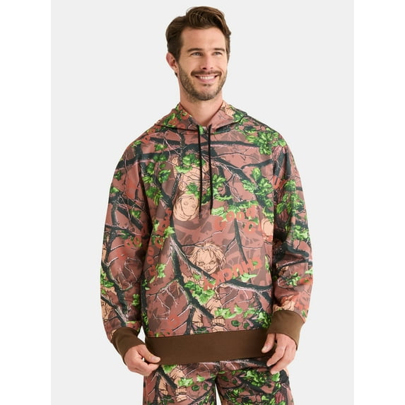 Chucky Men's and Big Men's Chucky in Camo Graphic Fleece Hoodie Sweatshirt, Sizes XS-3XL