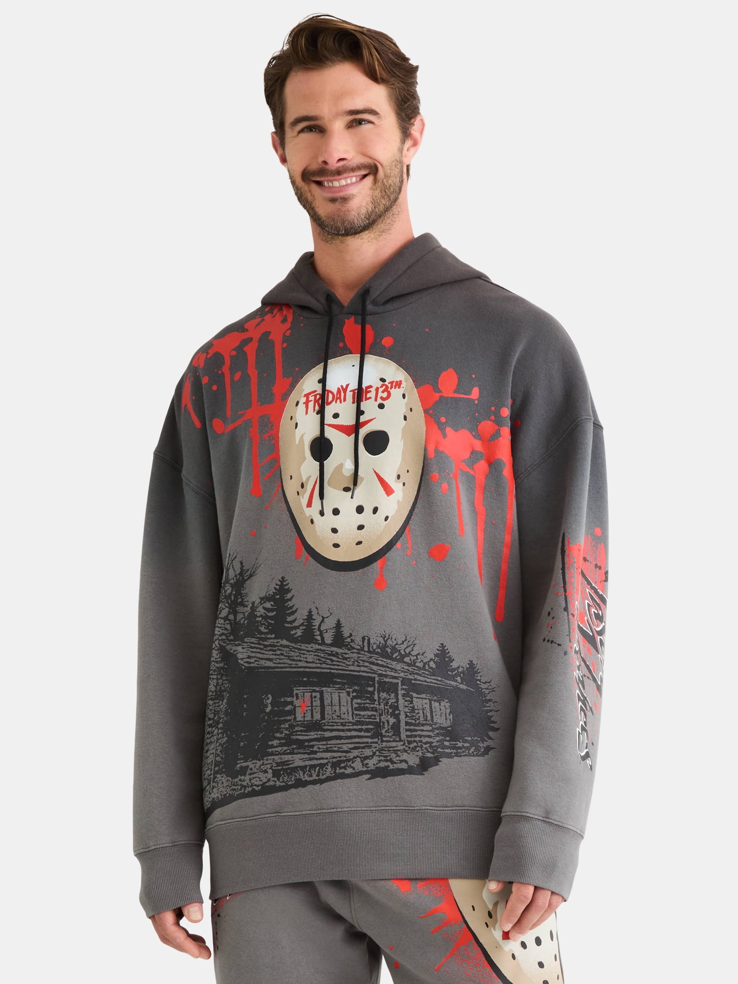 Friday the 13th Men's and Big Men's Graphic Print Fleece Hoodie, Sizes XS-3X