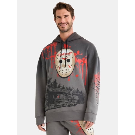 Friday the 13th Men's and Big Men's Graphic Print Fleece Hoodie, Sizes XS-3X
