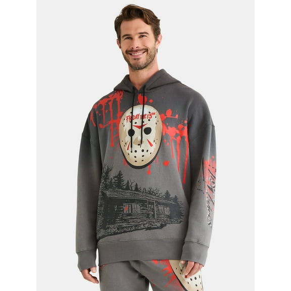 Friday the 13th Men's and Big Men's Graphic Print Fleece Hoodie, Sizes XS-3X