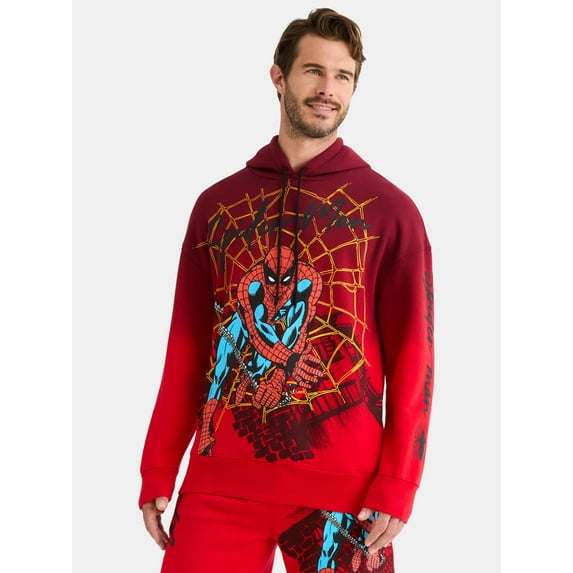 Spider-Man Men's and Big Men's Graphic Print Fleece Hoodie, Sizes S-3XL