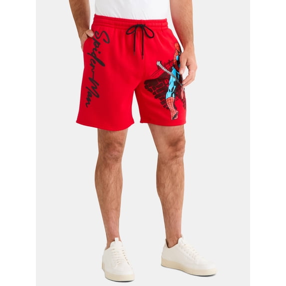 Spider-Man Men's and Big Men's Graphic Jogger Shorts, Sizes S-2XL