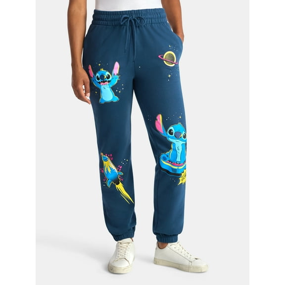 Disney Stitch Women's Graphic Jogger Pants, 29" Inseam, Sizes XXS-XXL