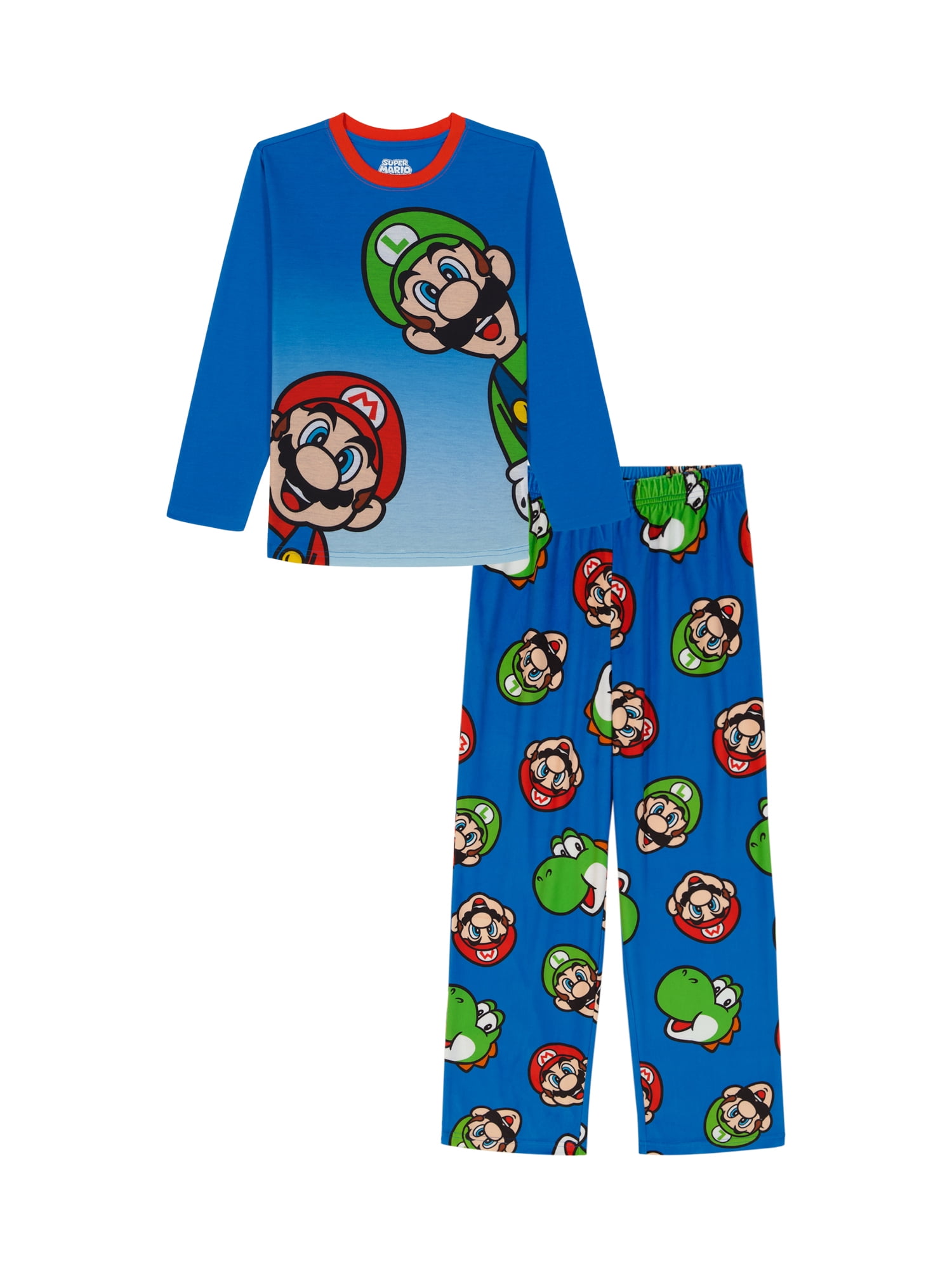 Nintendo Boys Long Sleeve Top and Pants Pajama Set, 2-Piece, Sizes 4-12