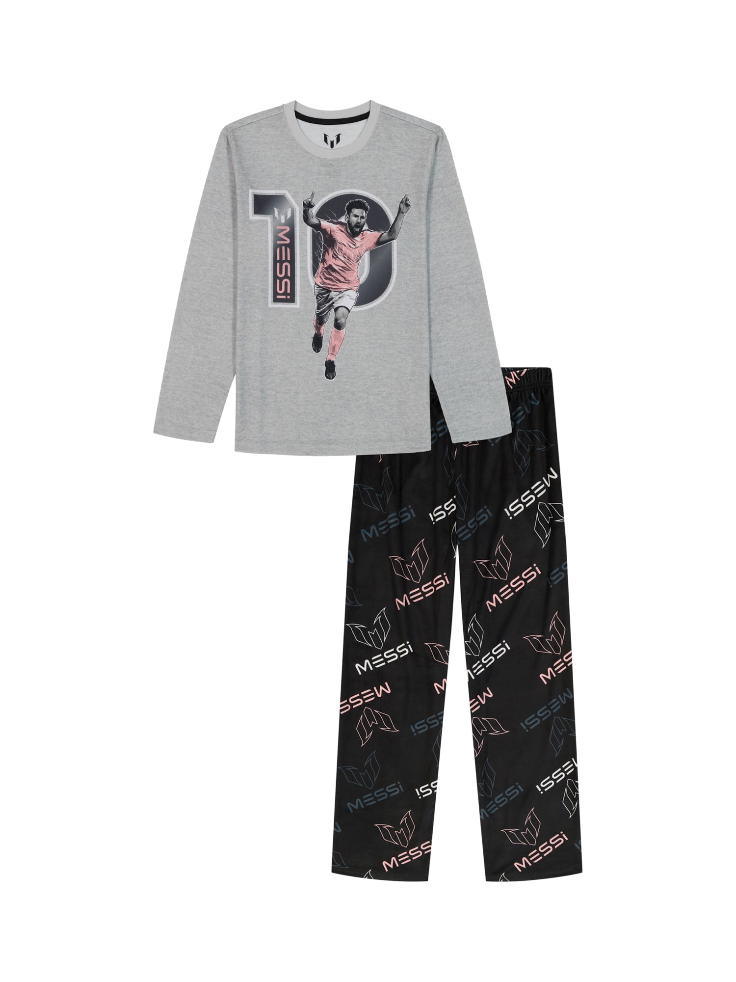 Messi Boys Long Sleeve Top and Pants Pajama Set, 2-Piece, Sizes 4-12