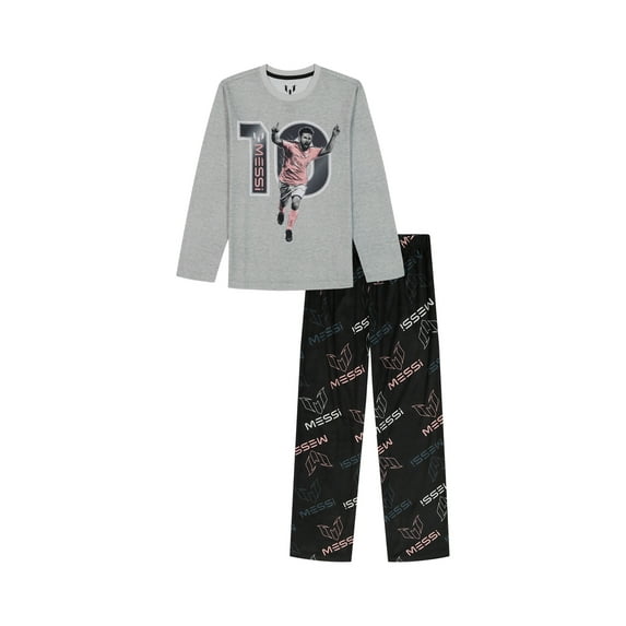 Messi Boys Long Sleeve Top and Pants Pajama Set, 2-Piece, Sizes 4-12