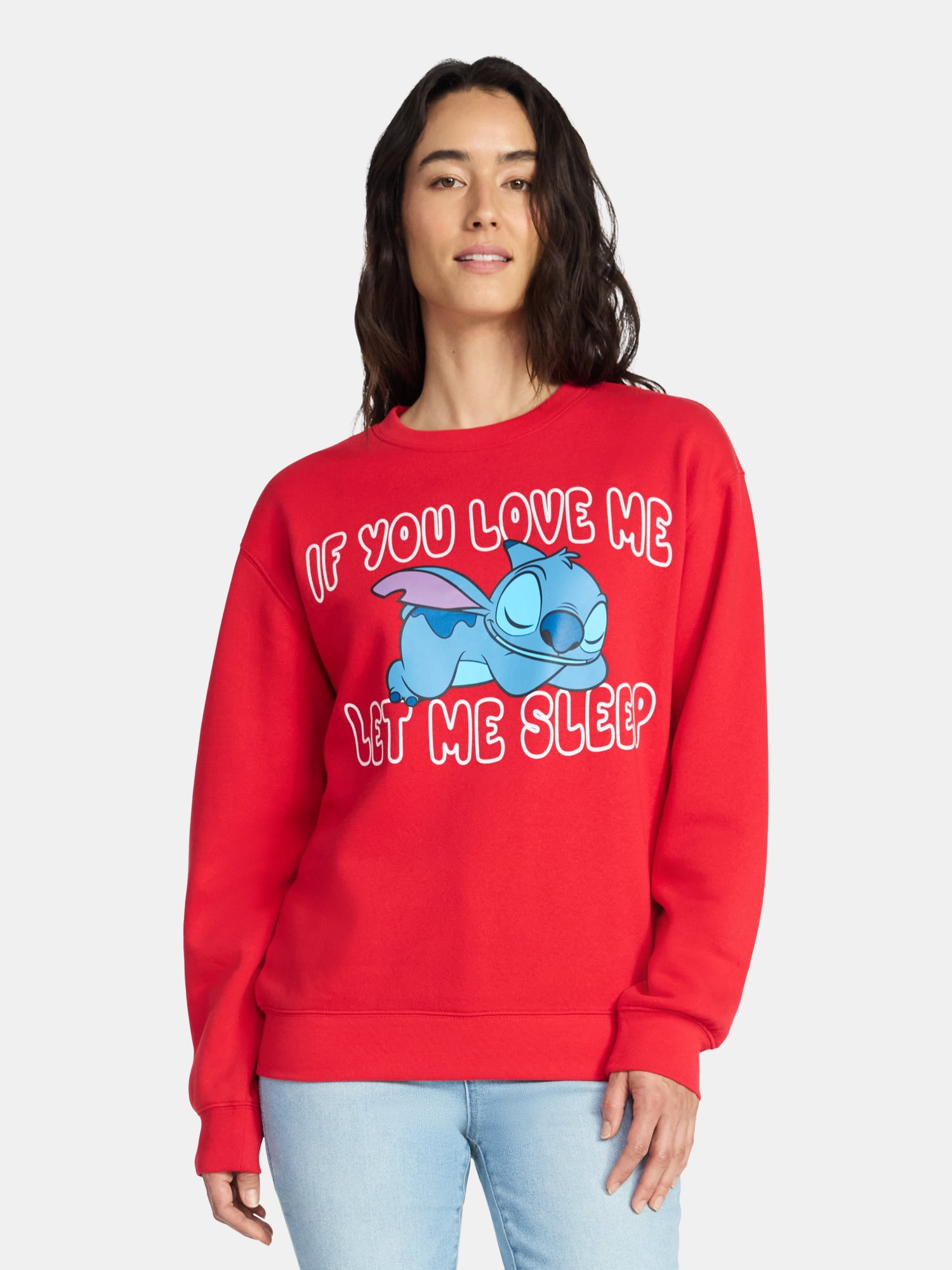 Stitch Women's Valentine's Day If You Love Me Graphic Sweatshirt, Sizes XXS-XXL