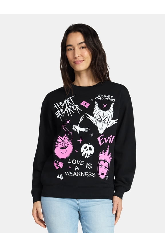 Villains Women's Valentine's Day Graphic Sweatshirt, Sizes XXS-XXL