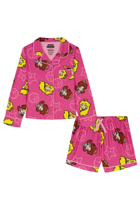 Girls Long Sleeve Coat and Shorts Pajama Set, 2-Piece, Sizes 4-16