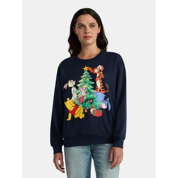 Disney Women’s Winnie The Pooh Christmas Light-Up Fleece Sweatshirt, Sizes XXS-2XL