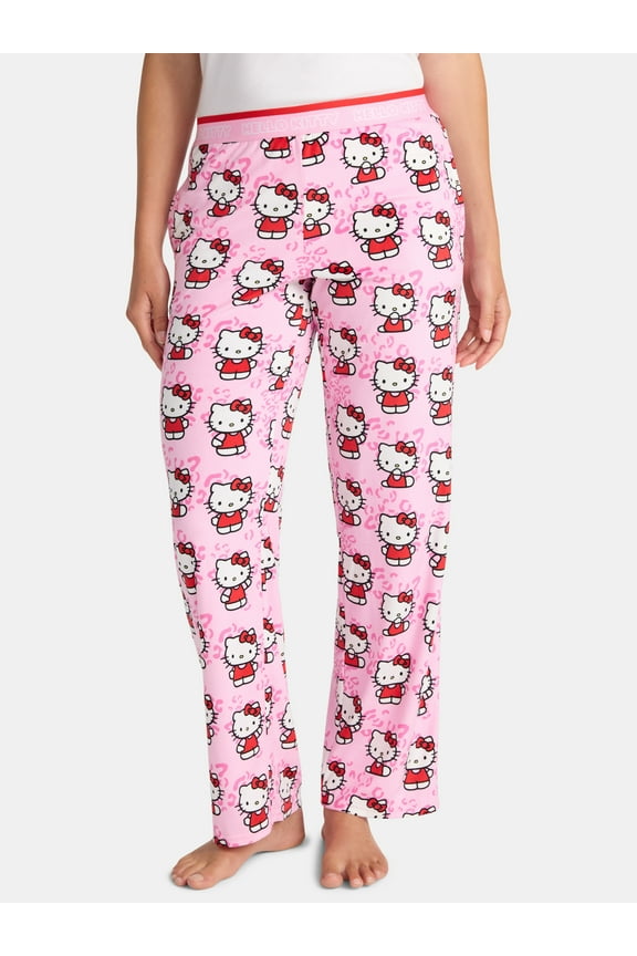 Hello Kitty Women's and Women's Plus Print Velour Sleep Pants, Sizes XS-3X
