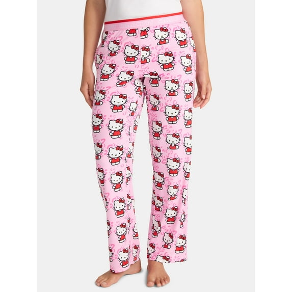 Hello Kitty Women's and Women's Plus Print Velour Sleep Pants, Sizes XS-3X
