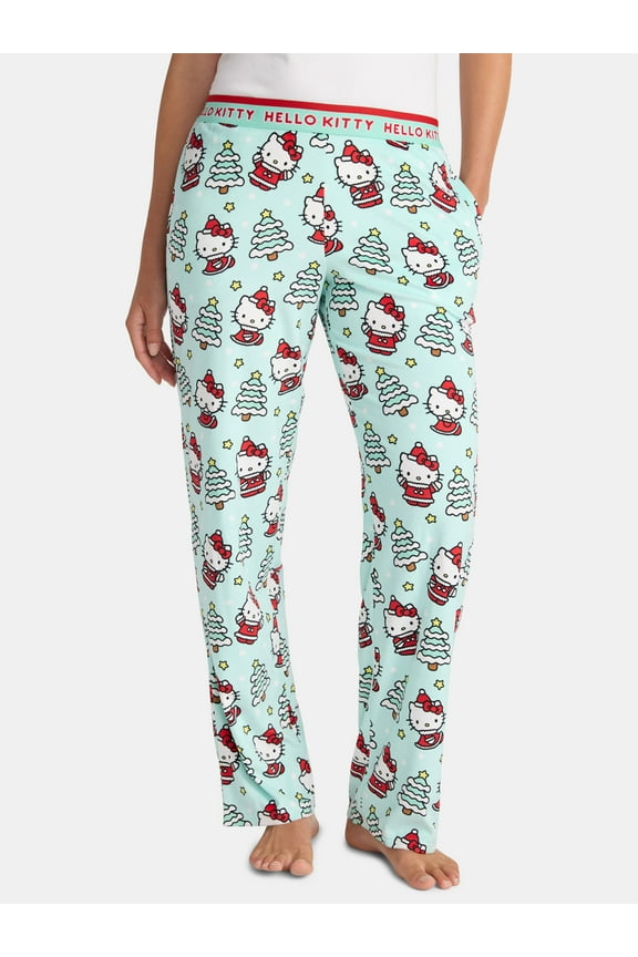 Women's and Women's Plus Christmas Print Velour Sleep Pants, Sizes XS-3X