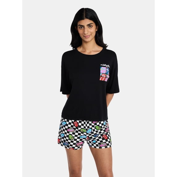Rolling Stones Women's Pajama Set, 2-Piece, Sizes XS-3X