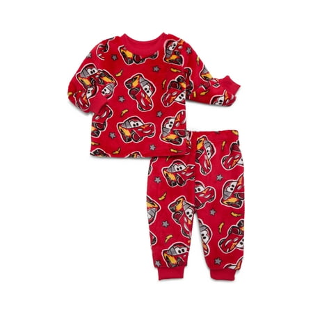 Pixar Cars Baby Long Sleeve Cozy All Over Print Crewneck Sweatshirt with Matching Jogger Pant, 2-Piece, Sizes 0/3M-24M